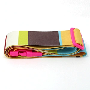 Multicolored luggage bags belt with custom logo detachable buckle