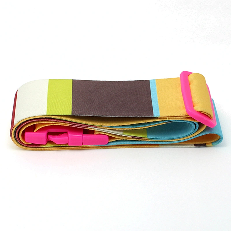 Multicolored luggage bags belt with custom logo detachable buckle