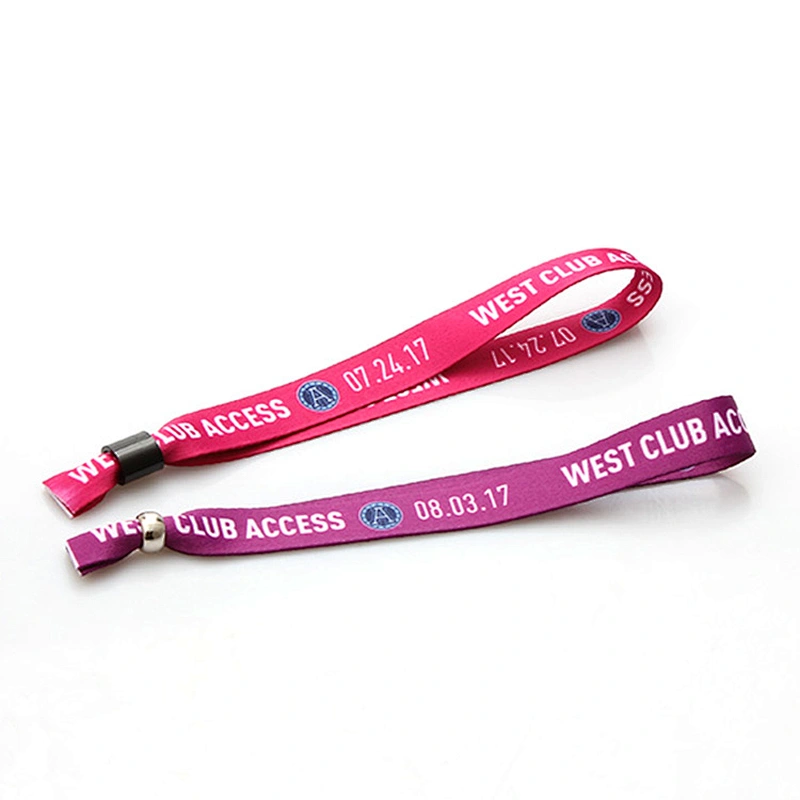 Cheap custom polyester wristbands for event colorful logo