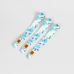 Polyester custom party cloth wristband with logo for festival