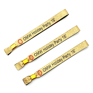Hot sale cheap custom polyester woven fabric personalized wristbands for sport & music