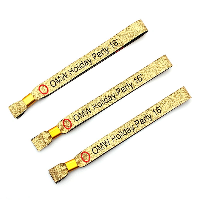 Hot sale cheap custom polyester woven fabric personalized wristbands for sport & music
