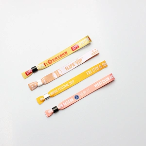 OEM Wholesale cheap custom woven polyester active fabric wristband