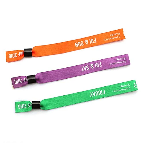 Cheap music stain bracelet plastic clip woven disposable wristband
