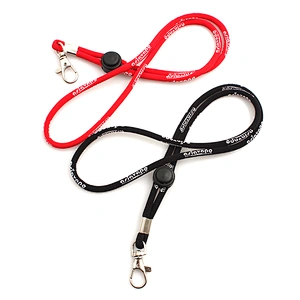 High end thick polyester embroidery lanyard keychain with custom logo