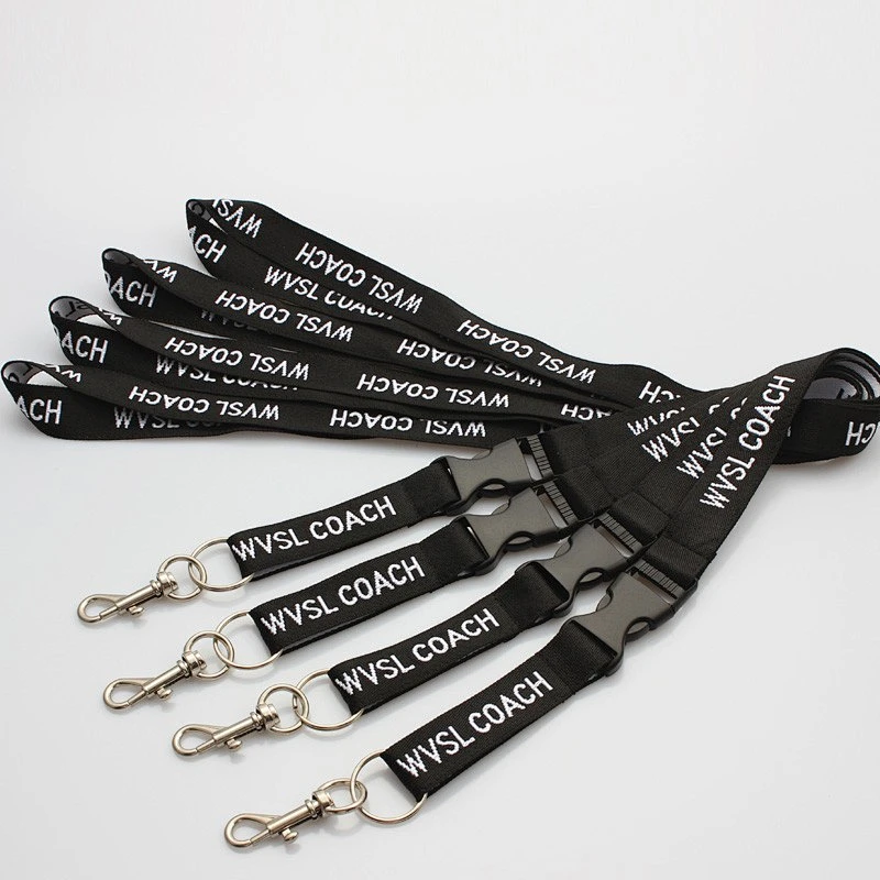 Never fading high quality custom woven lanyards no minimum order