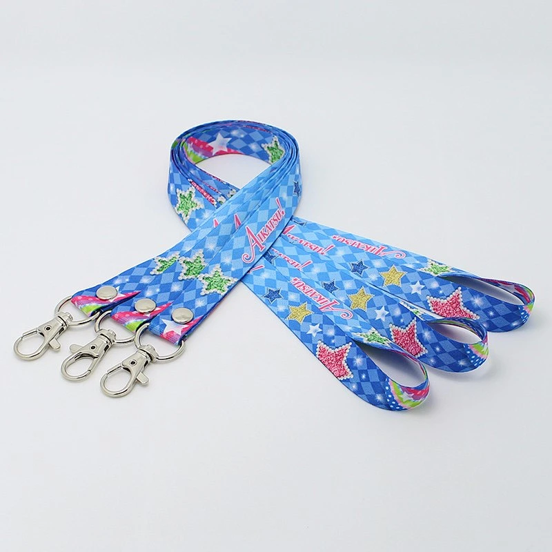Custom polyester Eco-friendly heat transfer print id card neck strap