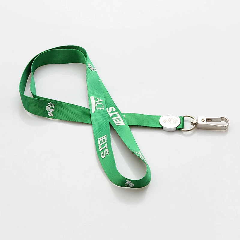 Custom logo promotional polyester neck lanyard with release buckle and metal hook