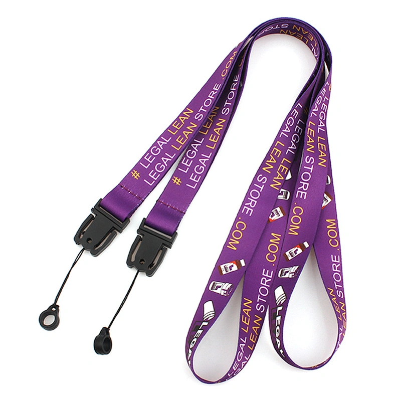 Factory custom cheap sublimation printing polyester lanyard with breakaway buckle