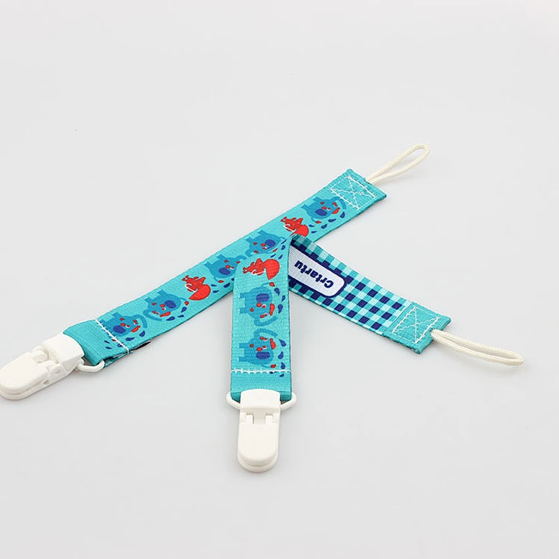 Customized polyester Funny Dummy Nipple Pacifier Holder Clip For Baby