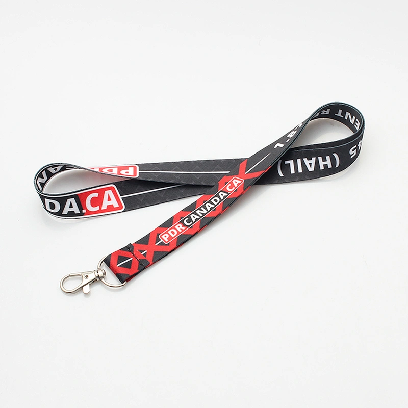 Fashion printed polyester lanyards with logo custom
