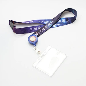 Custom colorful name card holder lanyard with id badge reel