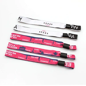 Polyester Woven Wristbands Branded Custom Fabric Bracelet
