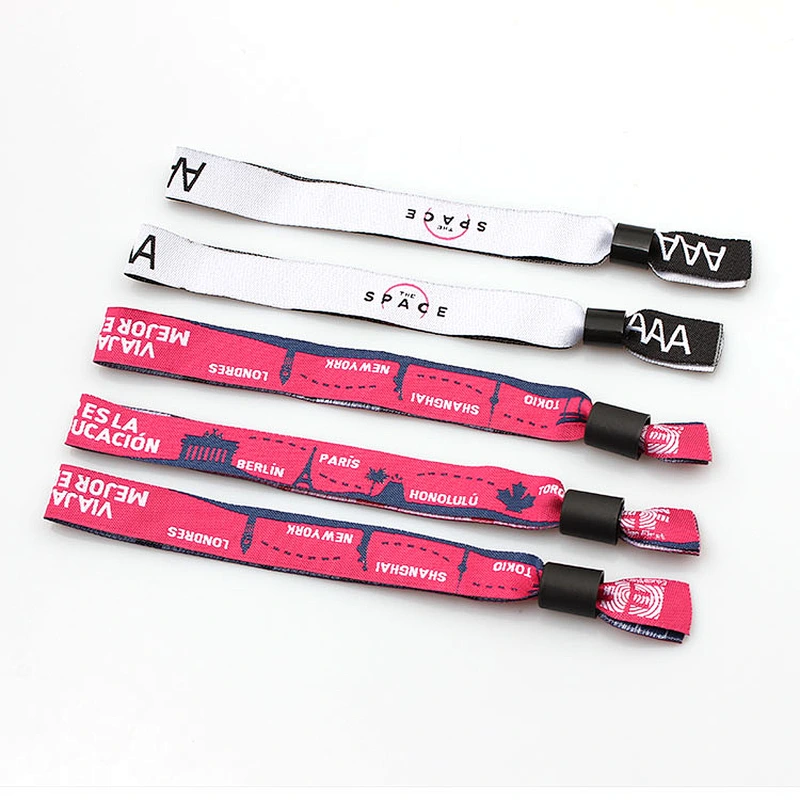 Polyester Woven Wristbands Branded Custom Fabric Bracelet