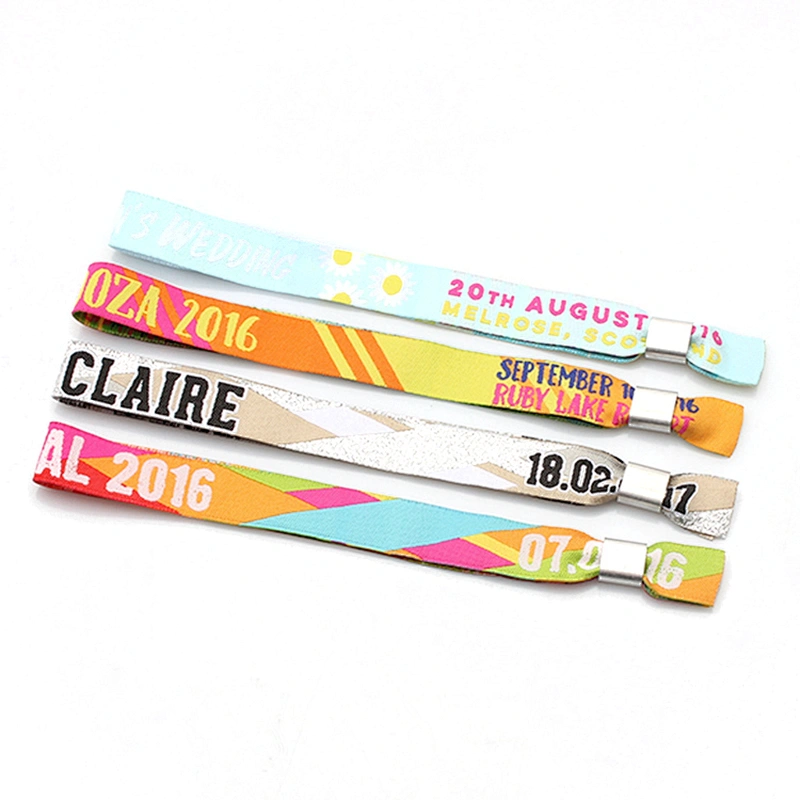Factory price promotional custom fabric bracelet with lock for festivals