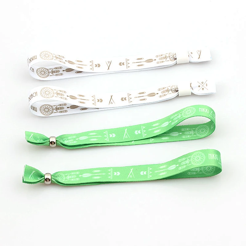 Promotional fabric satin bracelet for event ticket