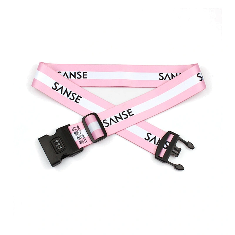 Heat transfer printing logo luggage strap with combination lock