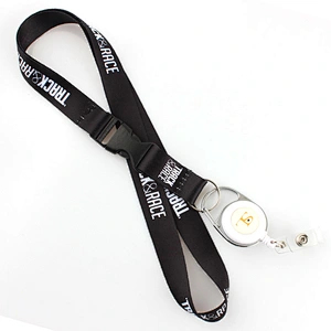 2019 cheap metal badge reel neck lanyard with oring