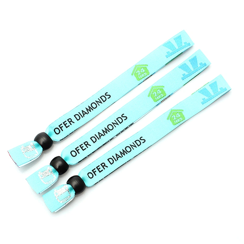 Promotional woven logo music festival wristband no minimum order