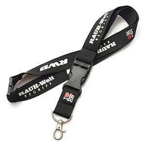 High end thick polyester silk screen lanyard with custom logo
