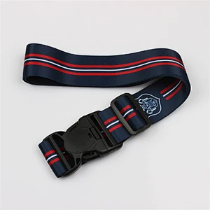 Adjustable travel luggage printed packing strap with plastic buckle