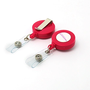 Customized design free ID card/key reel with belt clip