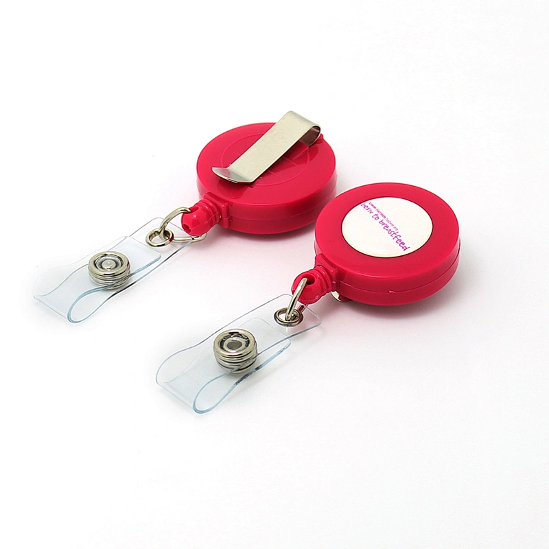 Customized design free ID card/key reel with belt clip