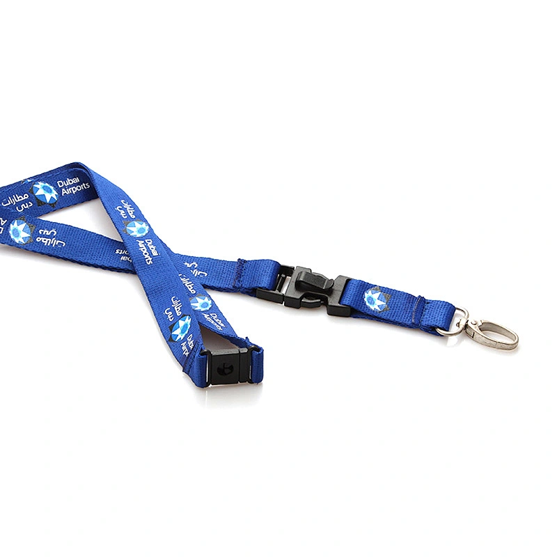 Custom double printing business lanyards with disconnect buckle