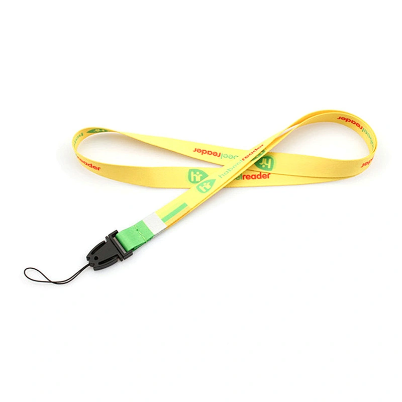 Guangzhou promotional custom printed neck polyester lanyard with logo free sample