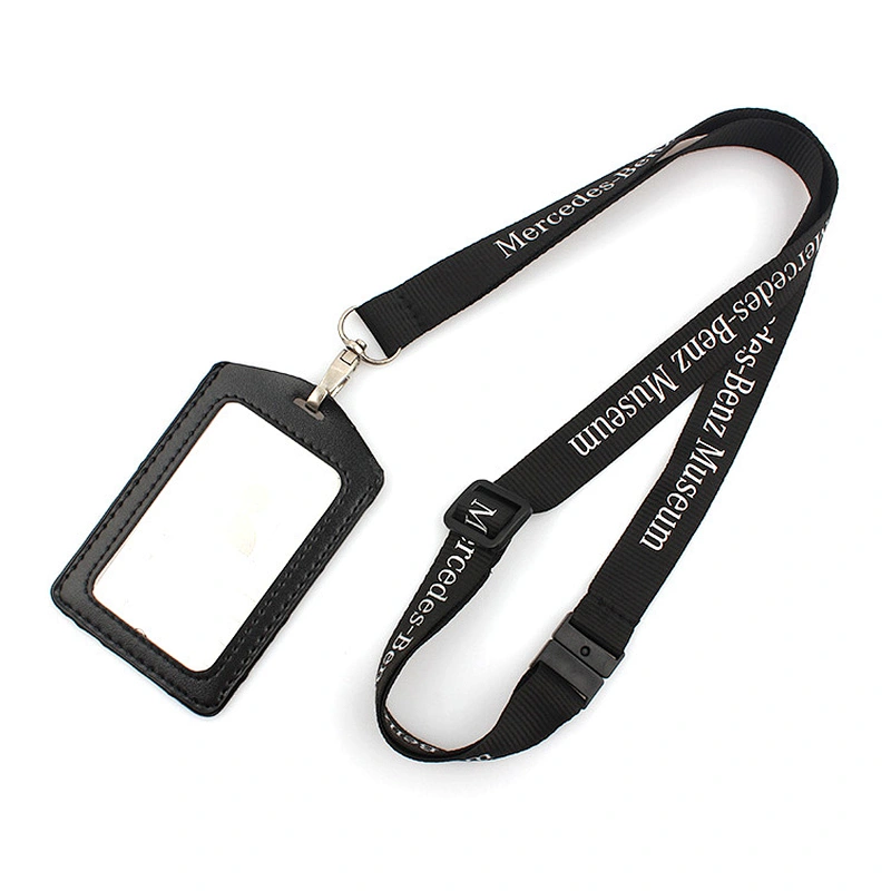 Factory sale silk screen printing breakaway neck lanyard badge holder adjustable custom logo