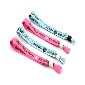Polyester high quality the wrist band with plastic cord for party and gift