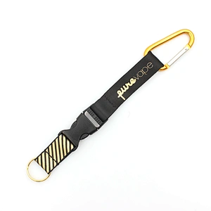Promotional items polyester keychain carabiner short wrist lanyard