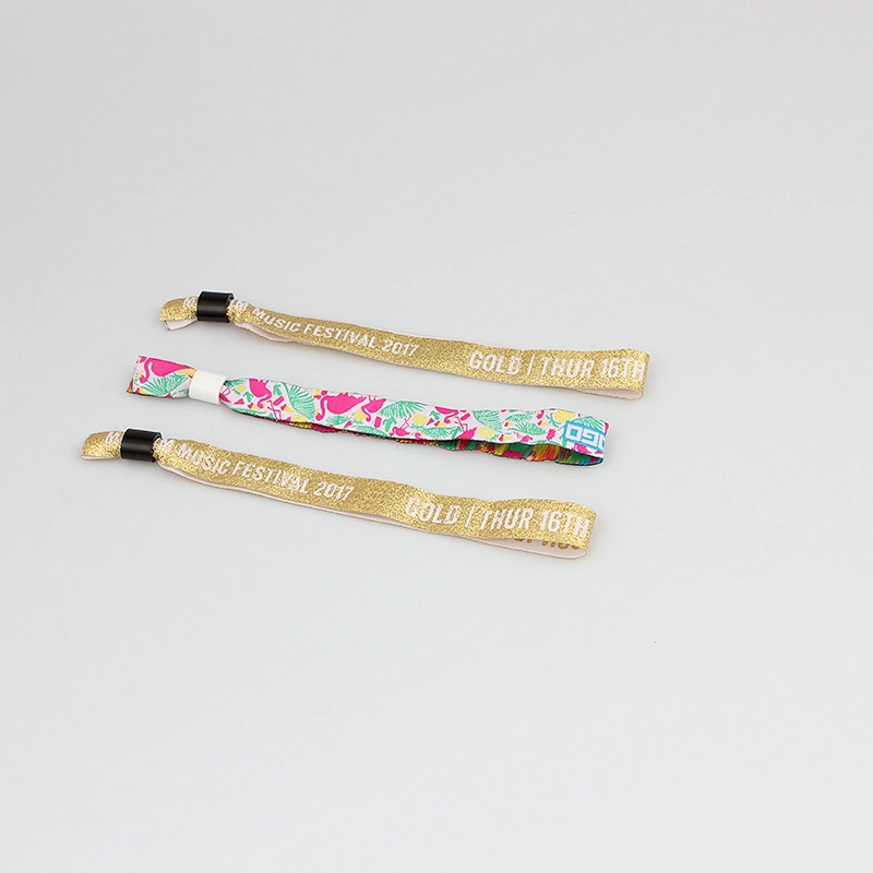 Cheap Custom Locks Thick Festival Event Party Fabric Wristband No Minimum Order