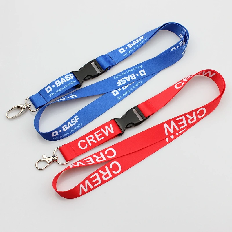 20mm heat transfer webbing polyester lanyard with custom logo