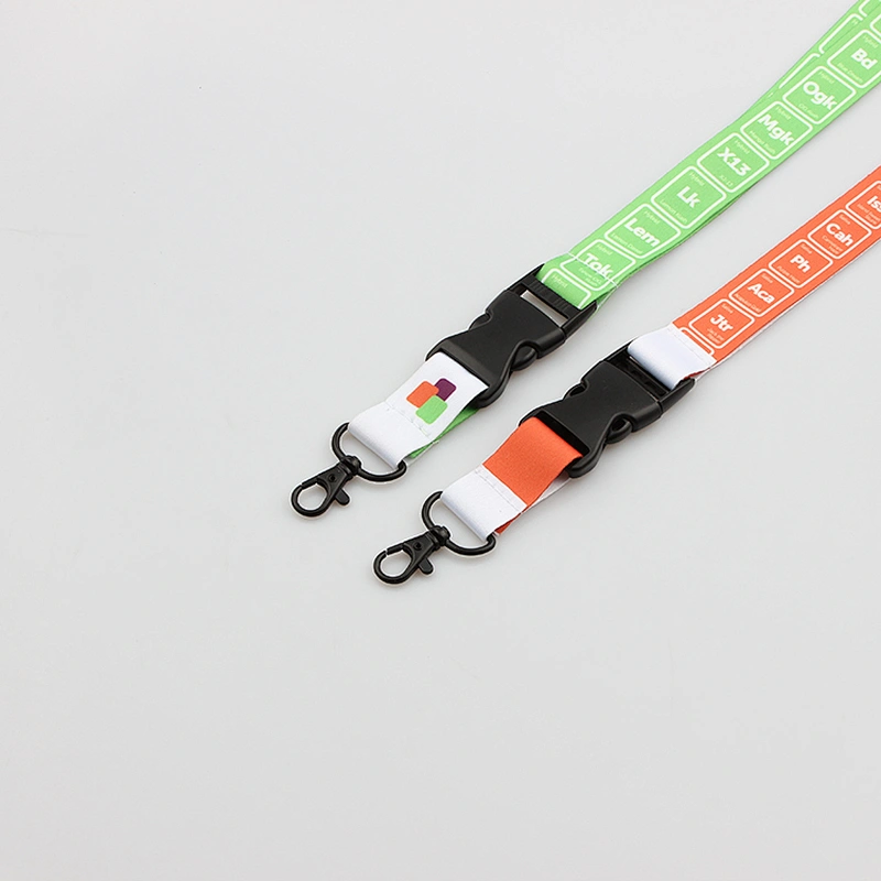 Top grade dye sublimation heat transfer printing disconnect lanyard with metal hook