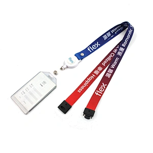 Custom colorful name card holder lanyard with id badge reel