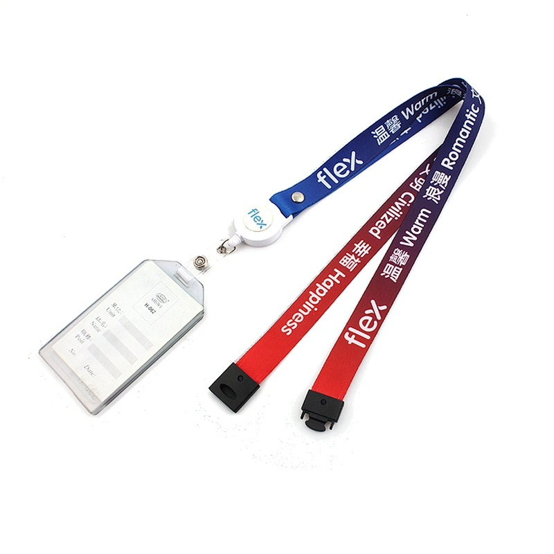 Custom colorful name card holder lanyard with id badge reel