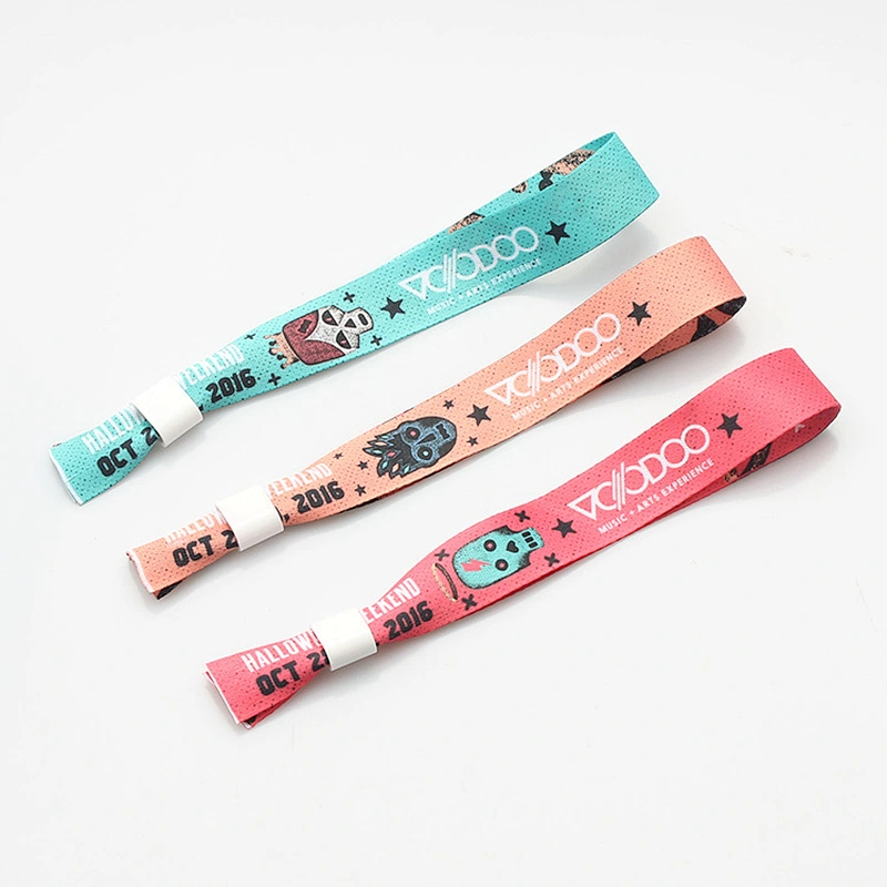 Factory wholesale woven fabric personalised wristbands no minimum order