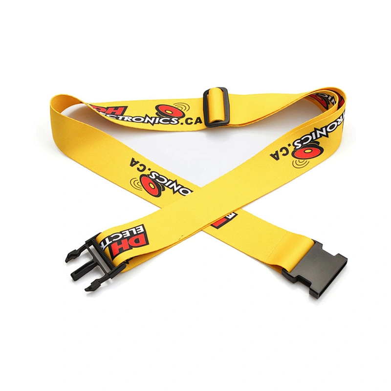 Customized printing adjustable travel airport luggage belt with buckle