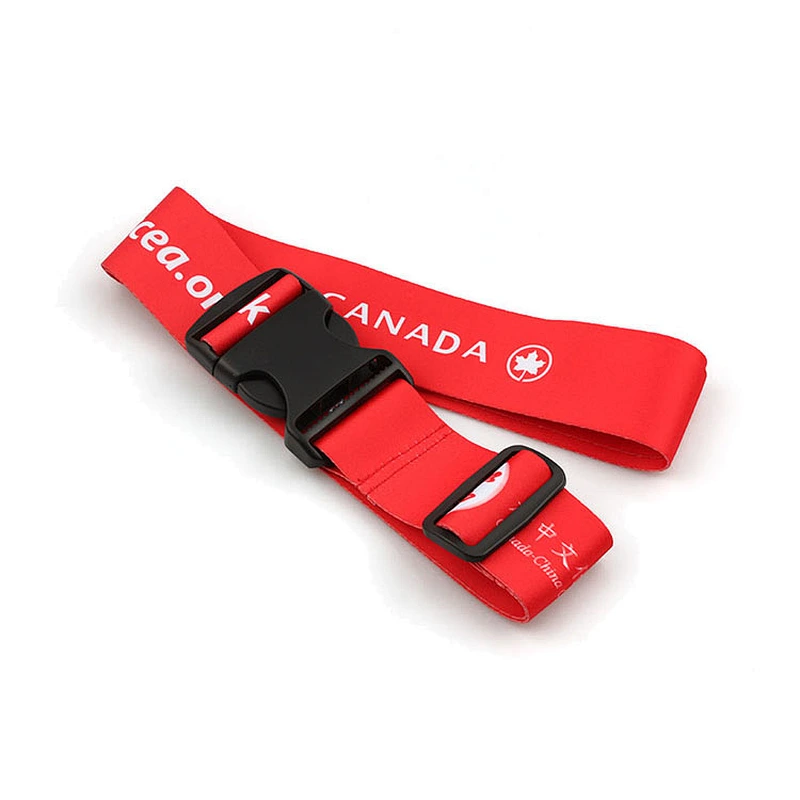 Custom sublimation printed adjustable polyester travel suitcase luggage strap