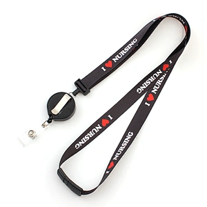 Promotional Sublimated Lanyard Printed Exhibition Rivet Lanyard With Id Badge Holder