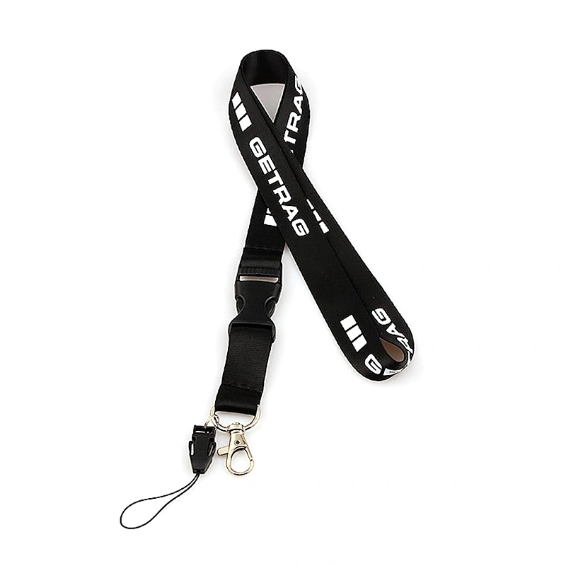Promotional durable 100% polyester id lace lanyard for company staff