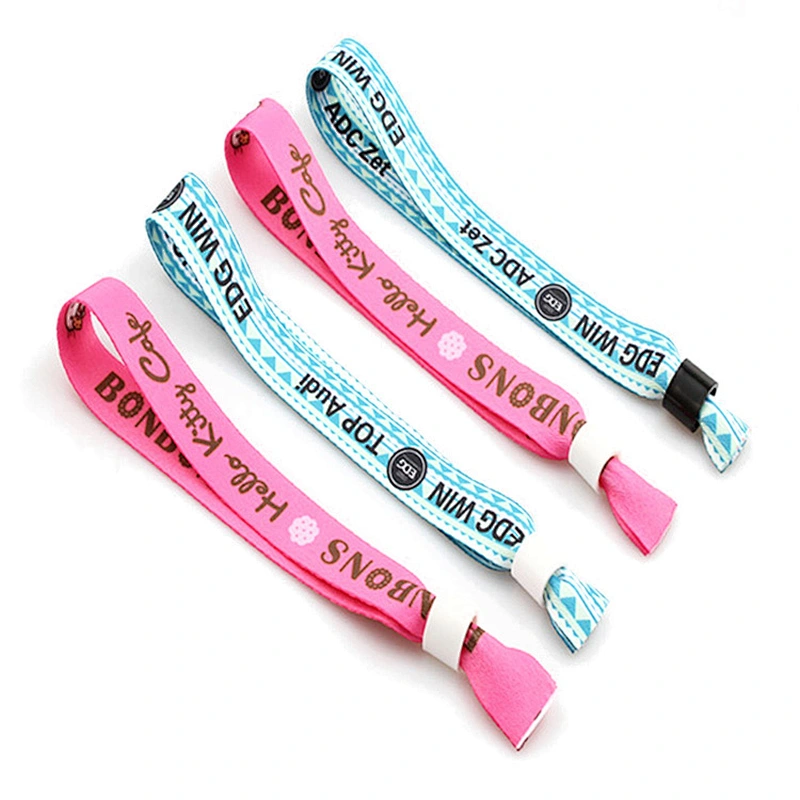 Eco-friendly custom cheap colorful logo printed polyester wristband