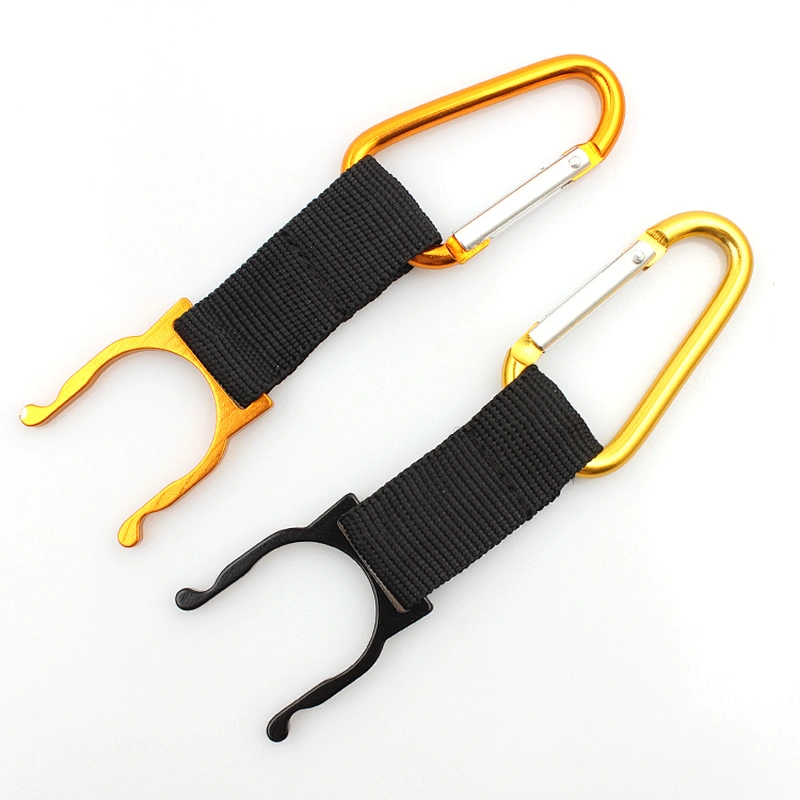 China manufacture nylon water bottle holder short carabiner lanyard