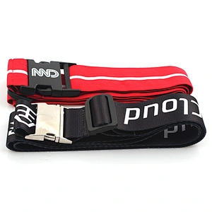 Low price special customized logo luggage belt with metal buckle