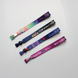Professional Manufacturer Polyester Label Woven One Time Wristbands, Bracelet For Events One Time