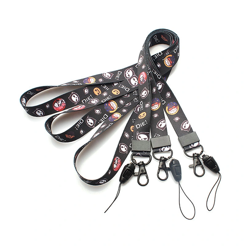 Customized Advertising Promotional Polyester Lanyard With Black Metal Hook