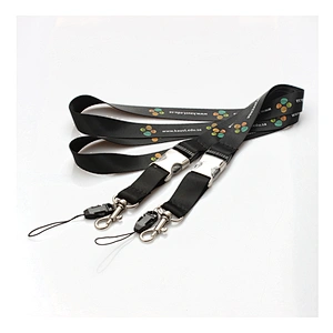 Cheap custom advertising logo polyester neck lanyard with metal breakaway buckle No Minimum Order