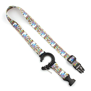 Bottle holders polyester neck lanyard strap with plastic bottle buckle