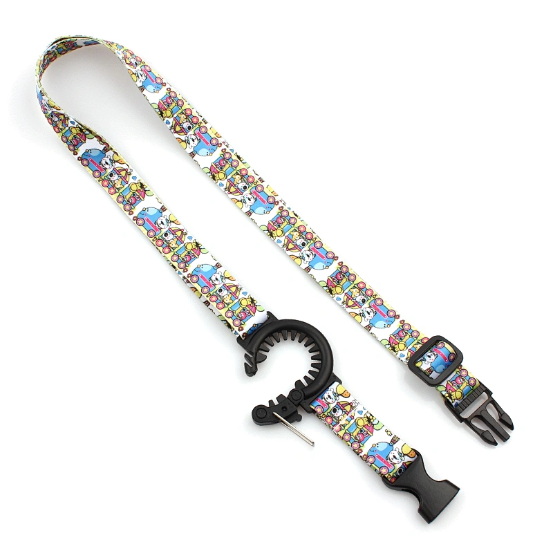 Bottle holders polyester neck lanyard strap with plastic bottle buckle